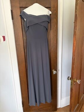 SORELLA VITA Slate Off-Shoulder Maxi Gown